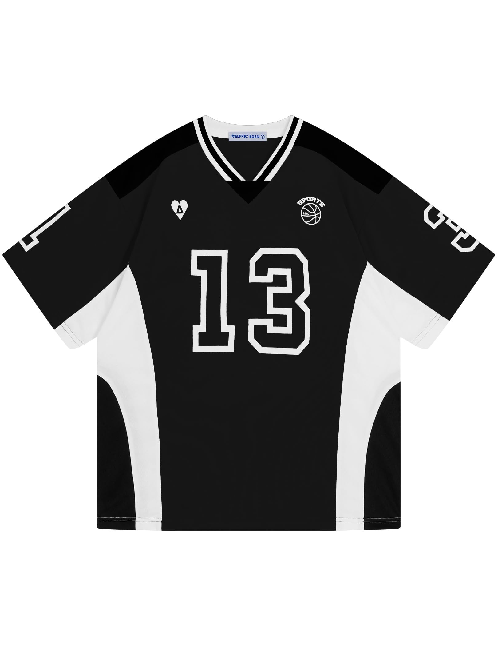 Aelfric Eden Jersey Shirts Color Blocking V-Neck Tee Oversized